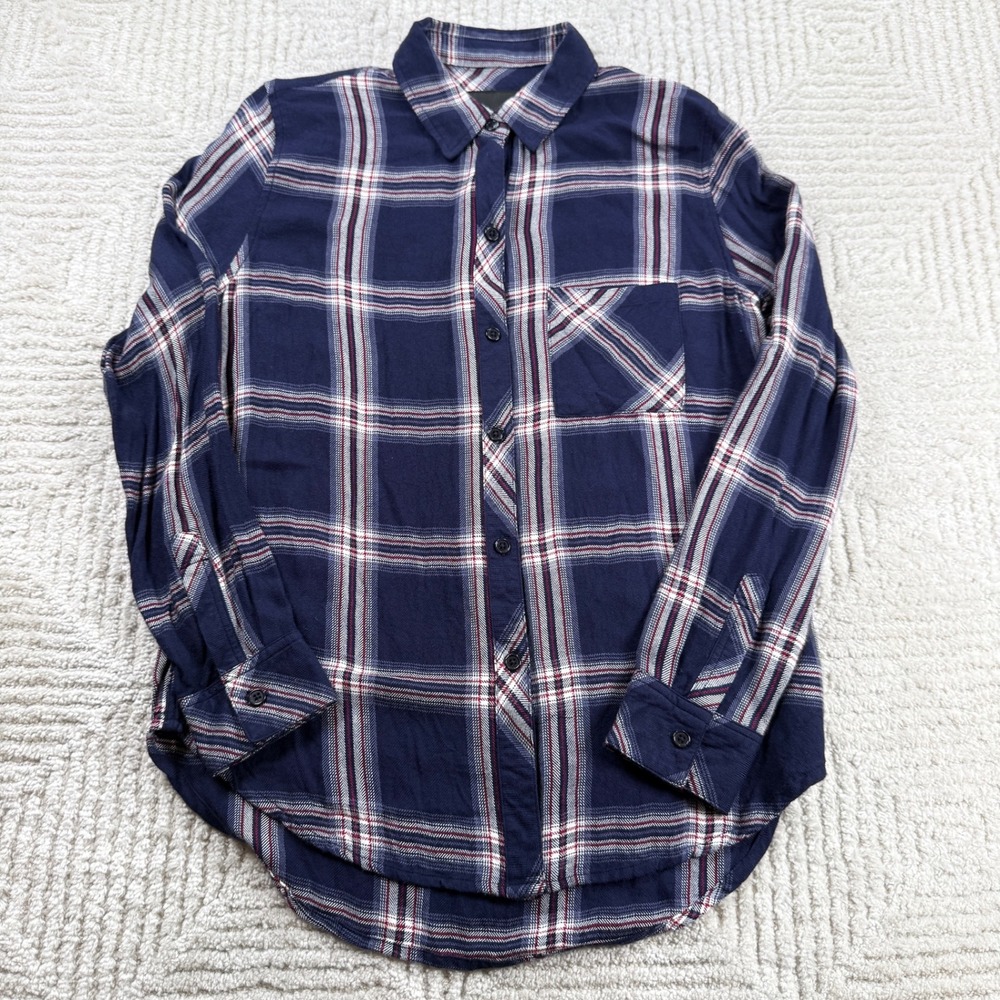 Rails Hunter Shirt Women's XS Navy Plaid Preppy Classic Autumn Grunge Western